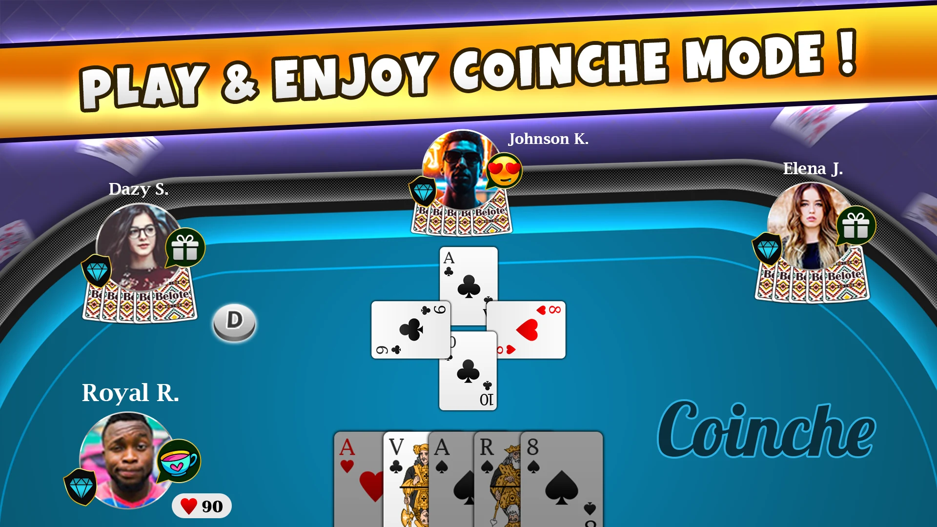 Belote Coinche Online game screenshot